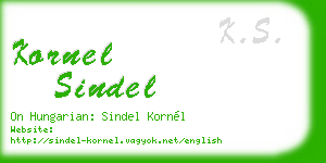 kornel sindel business card