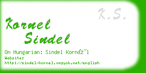 kornel sindel business card